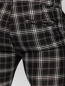 Pantalón chinos a cuadros de tela para hombre negro Bolf 184167