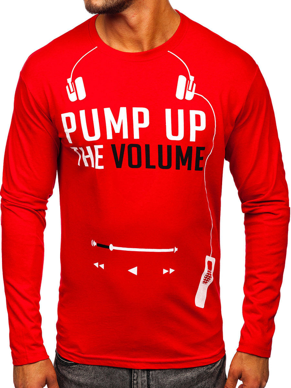 Camiseta a manga larga para hombre color rojo Bolf 1219