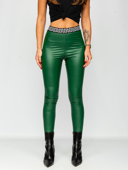 Leggings de cuero ecológico para mujer verde Bolf MY16572
