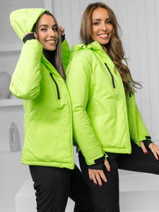 Chaqueta deportiva de invierno para mujer verde y fluorescente Bolf HH012B