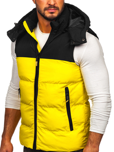 Chaleco acolchado con capucha para hombre amarillo Bolf 1189