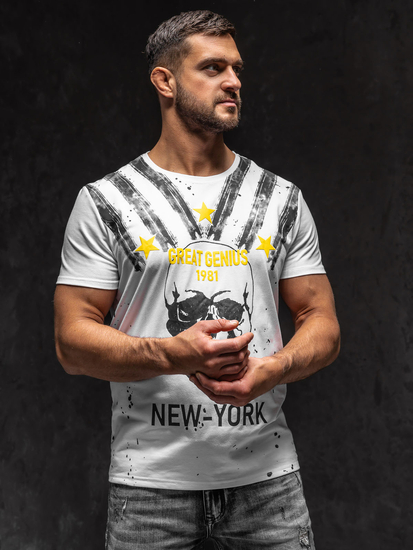 Camiseta estampada para hombre color blanco Bolf Y70006