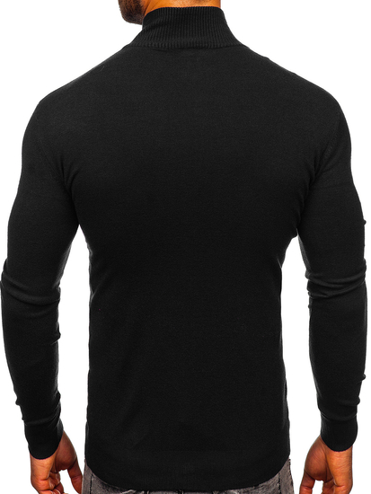 Suéter con cuello alto para hombre color negro Bolf YY08