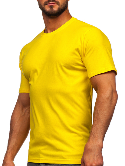 Camiseta algodón sin impresión para hombre amarillo Bolf 192397