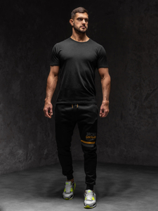 Pantalón de chándal para hombre negro Bolf AM108A1