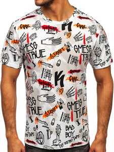 Camiseta estampada para hombre color blanco Bolf 14908