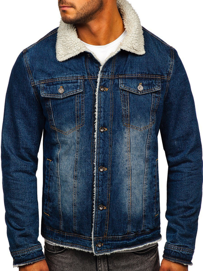 Chaqueta de entretiempo vaquera para hombre azul oscuro Bolf 1155