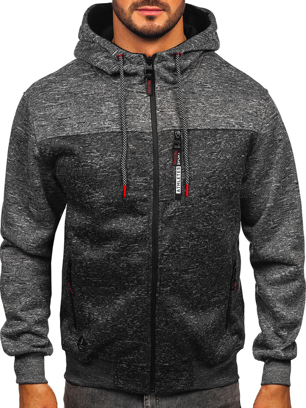 Sudadera con capucha forrada para hombre grafito Bolf TC1308