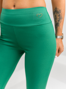 Leggings de punto canalé para mujer verde Bolf W7903A1