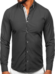 Camisa de manga larga para hombre grafito Bolf 3762