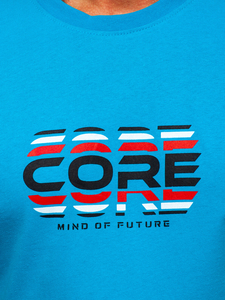 Camiseta algodón de manga corta para hombre turquesa Bolf 14731