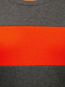 Sudadera sin capucha para hombre grafito y naranja Bolf 2021