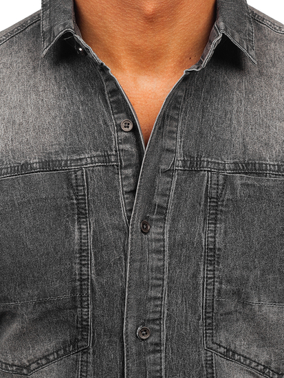 Camisa vaquera de manga larga para hombre grafito Bolf MC712G