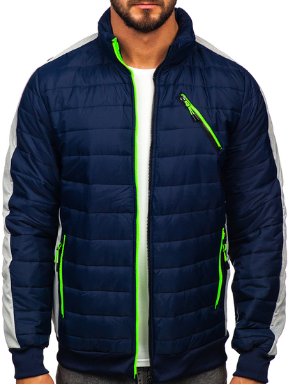 Chaqueta acolchada de entretiempo para hombre azul oscuro Bolf 8M909