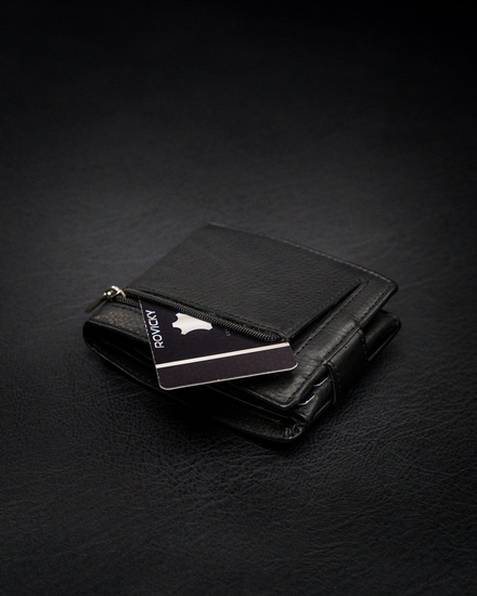 Cartera de cuero para hombre negro 12230