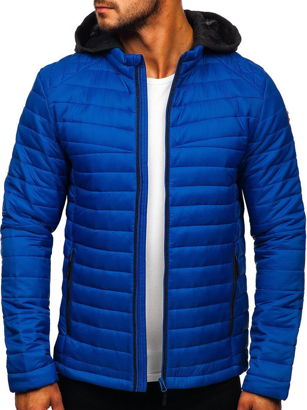 Chaqueta de entretiempo deportiva para hombre azul Bolf AB031