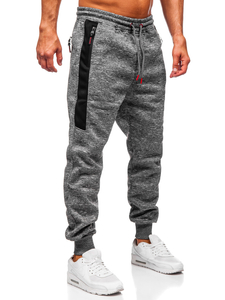 Pantalón forrado de chándal jogger para hombre antracita Bolf Q1201