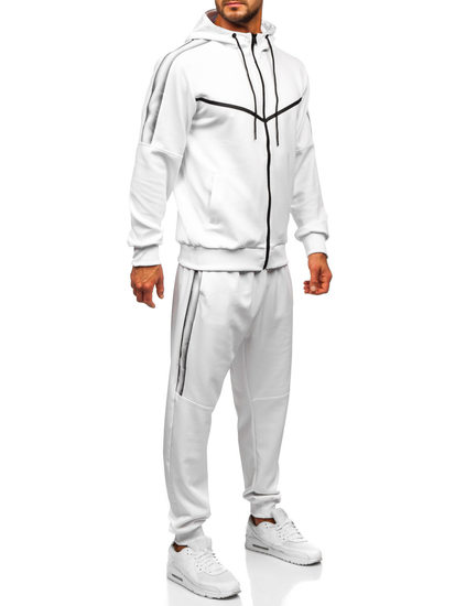 Chándal con capucha e impresión para hombre blanco Bolf 8C8117