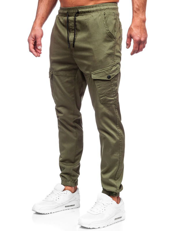 Pantalón jogger de tela cargo para hombre caqui Bolf 384
