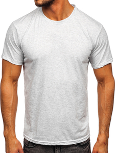 Camiseta lisa de algodón gris claro para hombre Bolf 192397