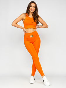 Conjunto de chándal deportivo de dos piezas para mujer naranja Bolf 022A1