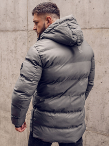Chaqueta acolchada de invierno parka para hombre gris Bolf 7330