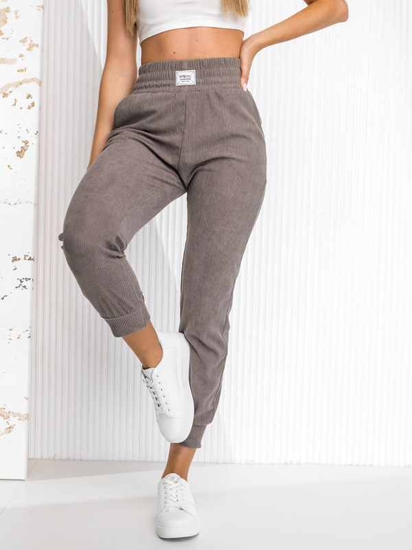 Pantalón de chándal a rayas para mujer gris Bolf W7863