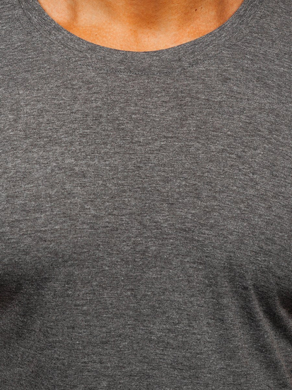 Camiseta de manga corta lisa para hombre grafito Bolf 2005
