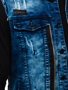 Chaleco vaquero para hombre azul oscuro Bolf G115