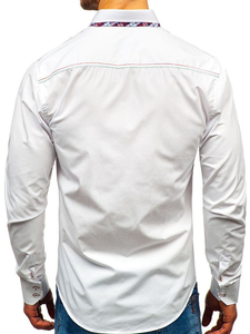 Camisa de manga larga elegante para hombre blanca Bolf 2701