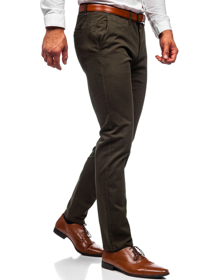 Pantalón chino para hombre verde oscuro Bolf 1143