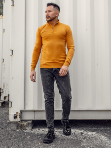 Suéter con cuello alto para hombre color camel Bolf YY08