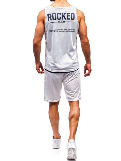 Conjunto para hombre: camiseta + pantalón corto Bolf blanco 100780