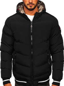 Chaqueta reversible acolchada de invierno para hombre negro y oro Bolf 7417