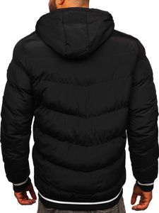Chaqueta reversible acolchada de invierno para hombre negro y oro Bolf 7417