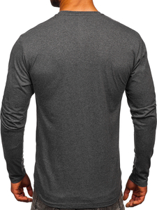Camiseta de manga larga lisa para hombre antracita Bolf 1209