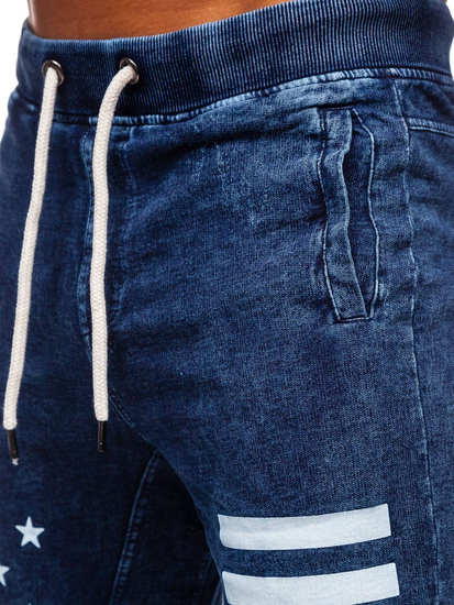 Pantalón corto vaquero para hombre azul oscuro Bolf EX02