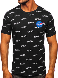Camiseta de manga corta con impresión para hombre negro Bolf 14950