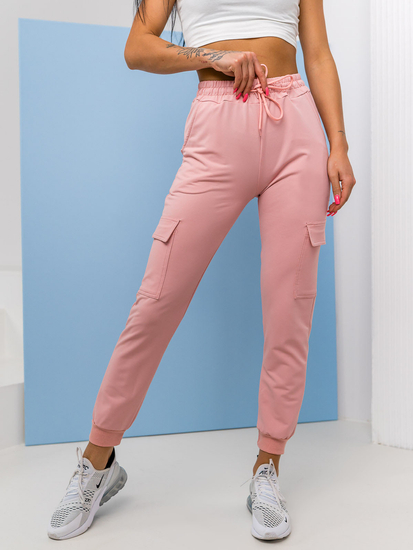 Pantalón de chándal tipo cargo para mujer rosa Bolf HW2516C
