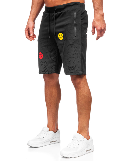 Pantalón corto de chándal para hombre negro Bolf HS7197