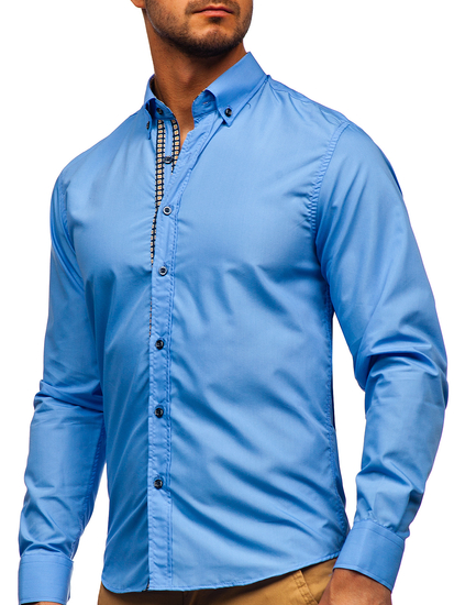 Camisa a manga larga para hombre color azul celeste Bolf 20715