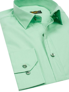 Camisa elegante de manga larga para hombre menta Bolf 1703