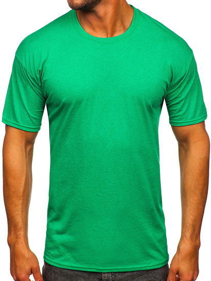 Camiseta de manga corta sin impresión para hombre verde Bolf B10