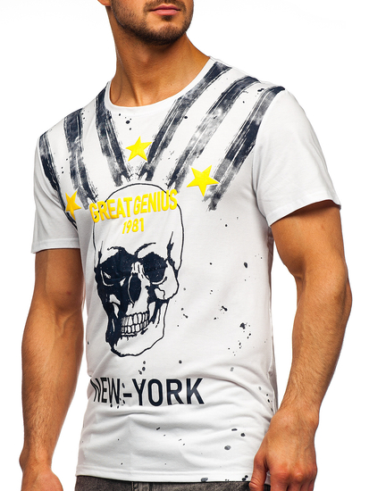 Camiseta estampada para hombre color blanco Bolf Y70006