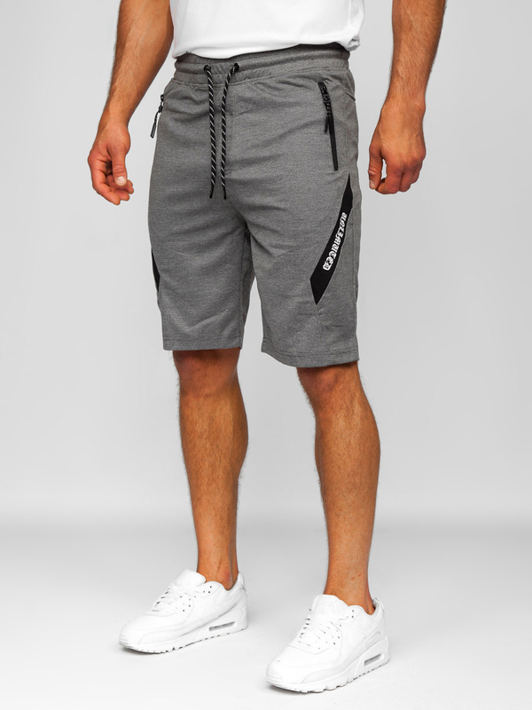 Pantalón corto deportivo para hombre gris y negro Bolf Q3875