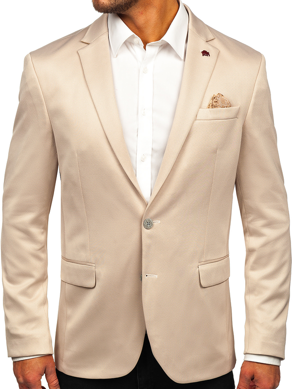 Hombre Blazer elegante Beige Bolf 022