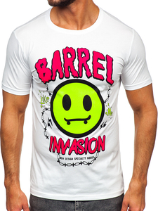 Camiseta de manga corta con impresión para hombre blanco Bolf HS7233