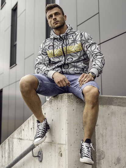 Sudadera abierta con capucha para hombre gris Bolf 27B8123A