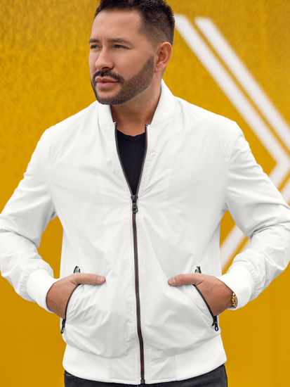 Chaqueta bomber de entretiempo para hombre blanco Bolf 7116A