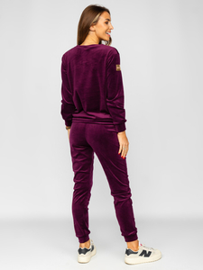 Chándal velour de dos piezas para mujer burdeos Bolf 8129